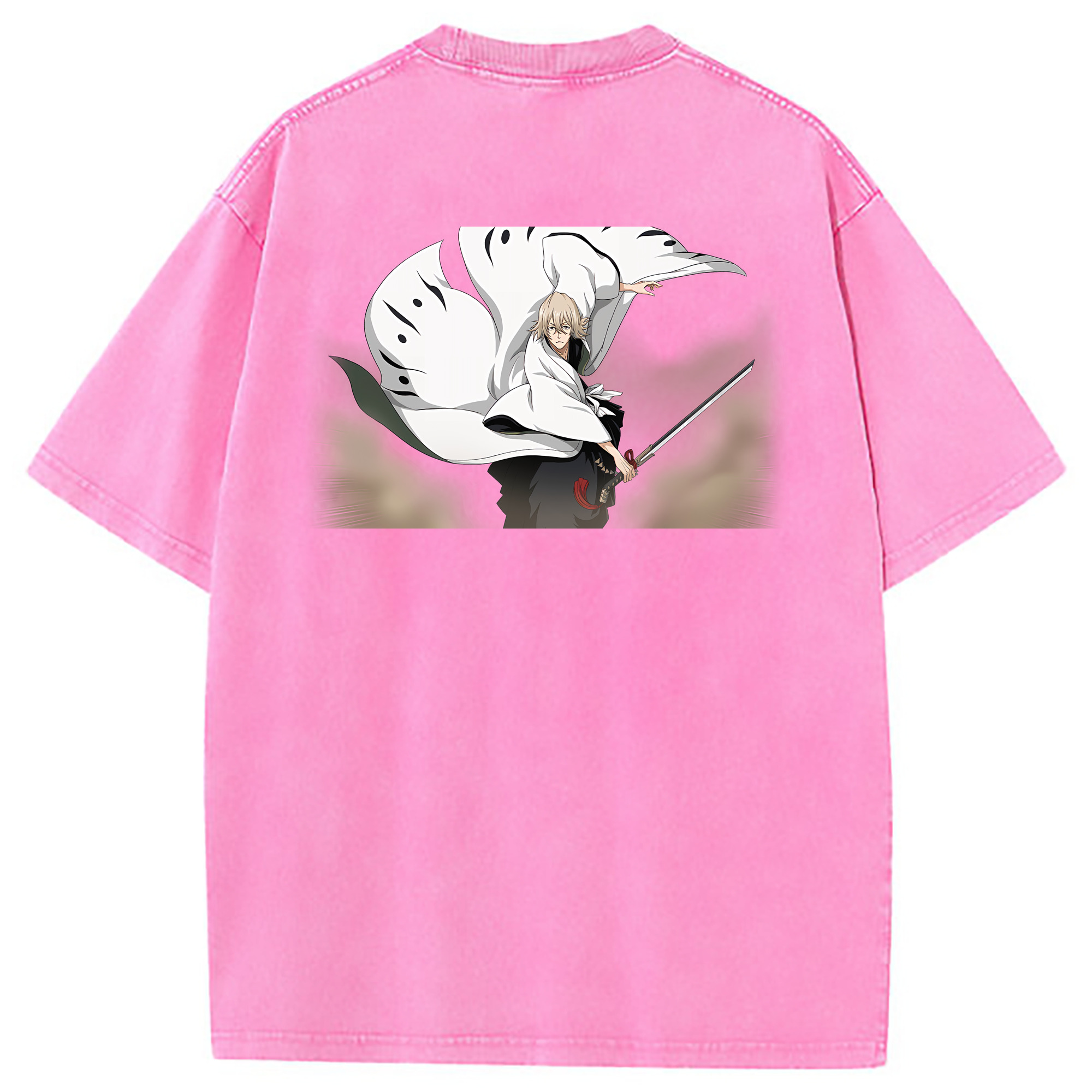（画像用） "ブリーチ 浦原 喜助（うらはら きすけ） BLEACH Urahara Kisuke " 綿100% ヴィンテージ風 半袖Tシャツ（背面プリント）